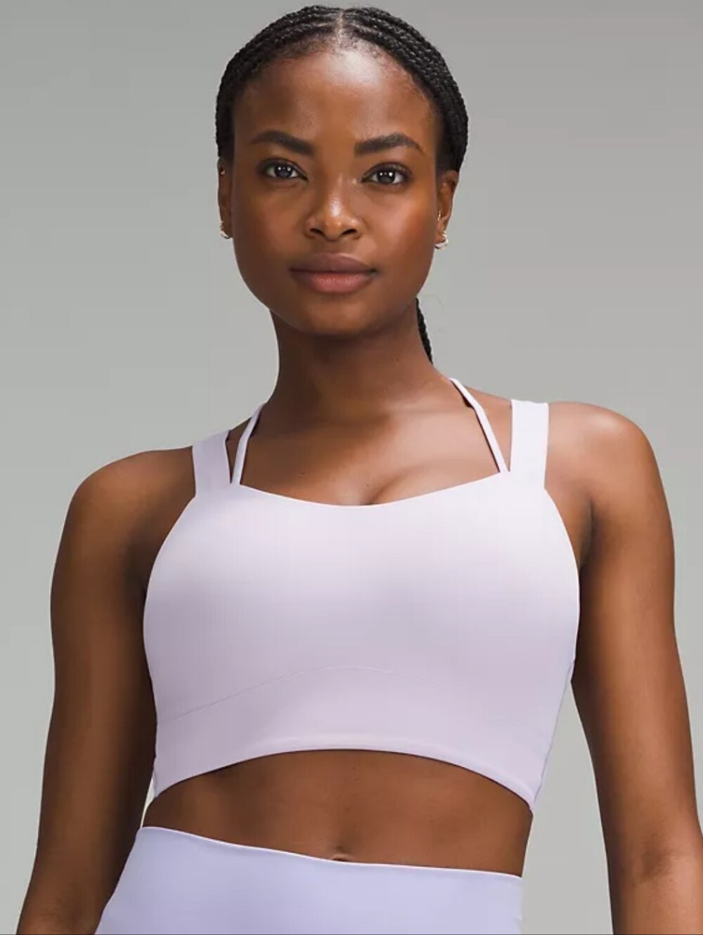 Lululemon Like a Cloud Longline Ribbed Bra Size 8 Lilac Ether